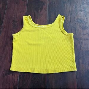 Vintage Wrangler Yellow Ribbed Tank Crop Top Women’s Size M